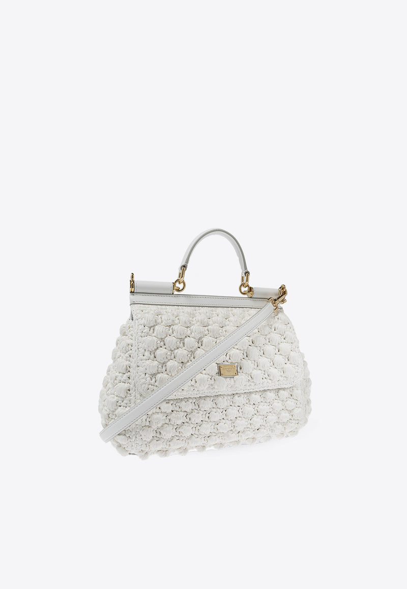 Dolce & Gabbana Large Sicily Woven-Raffia Shoulder Bag White BB6002 AY208-89642