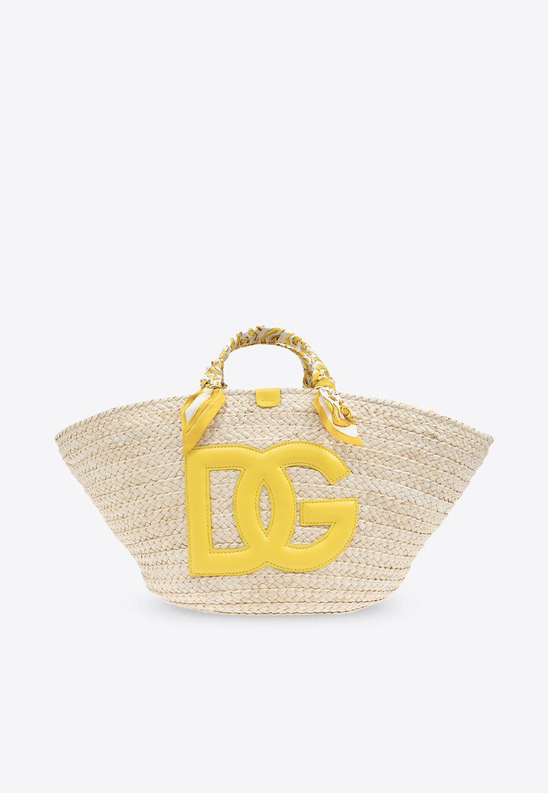 Dolce & Gabbana Medium Kendra Woven-Raffia Tote Bag Yellow BB7694 AV860-HG3OB