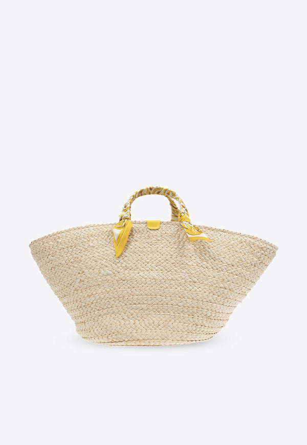 Dolce & Gabbana Medium Kendra Woven-Raffia Tote Bag Yellow BB7694 AV860-HG3OB