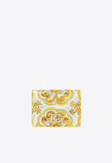 Dolce & Gabbana Majolica Print Leather Continental Wallet Yellow BI1211 AQ240-HG3OB