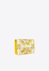 Dolce & Gabbana Majolica Print Leather Continental Wallet Yellow BI1211 AQ240-HG3OB