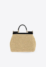 Dolce & Gabbana Large Sicily Woven-Raffia Shoulder Bag Beige BB6002 A2Y84-8S193