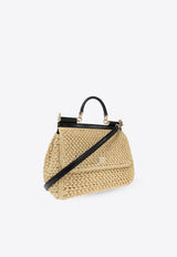 Dolce & Gabbana Large Sicily Woven-Raffia Shoulder Bag Beige BB6002 A2Y84-8S193