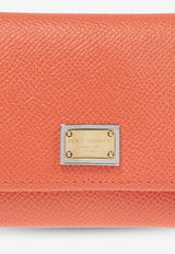 Dolce & Gabbana Tri-Fold Logo Plaque Leather Wallet Orange BI0770 A1001-87550