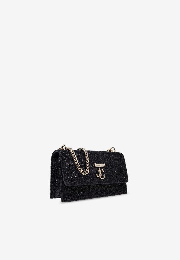 Jimmy Choo Bohemia Glittered Shoulder Bag Black BOHEMIA QIS-BLACK LIGHT GOLD