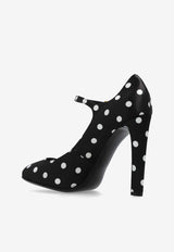 Dolce & Gabbana Sharon 105 Polka Dot Mary-Jane Satin Pumps Black CD1869 AV885-HN10W