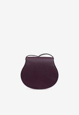 Chloé Small Marcie Saddle Crossbody Bag in Grained Leather Purple CHC22AS680 I31-55U