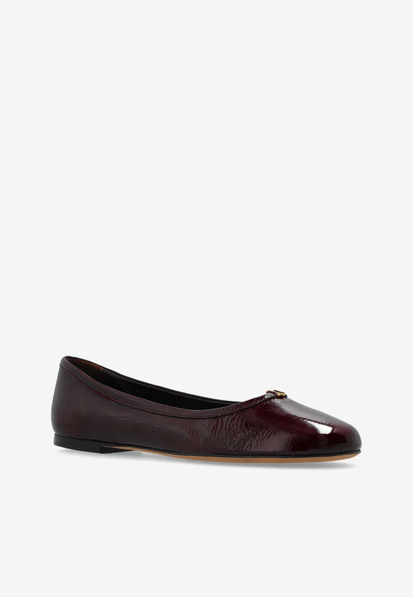 Chloé Marcie Patent Leather Ballet Flats Purple CHC24A973 NG-620