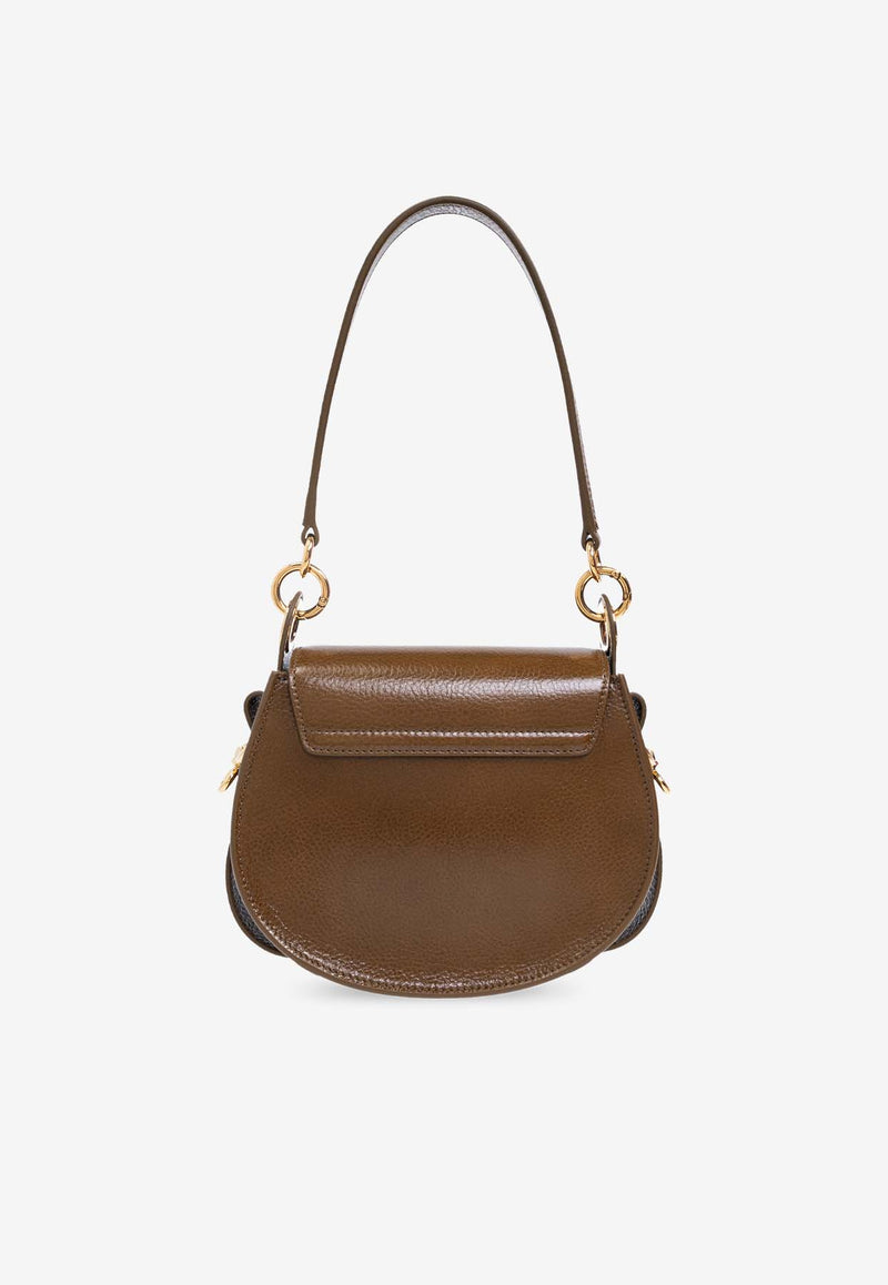 Chloé Small Tess Grained Leather Shoulder Bag Khaki CHC24AS153 N63-20V