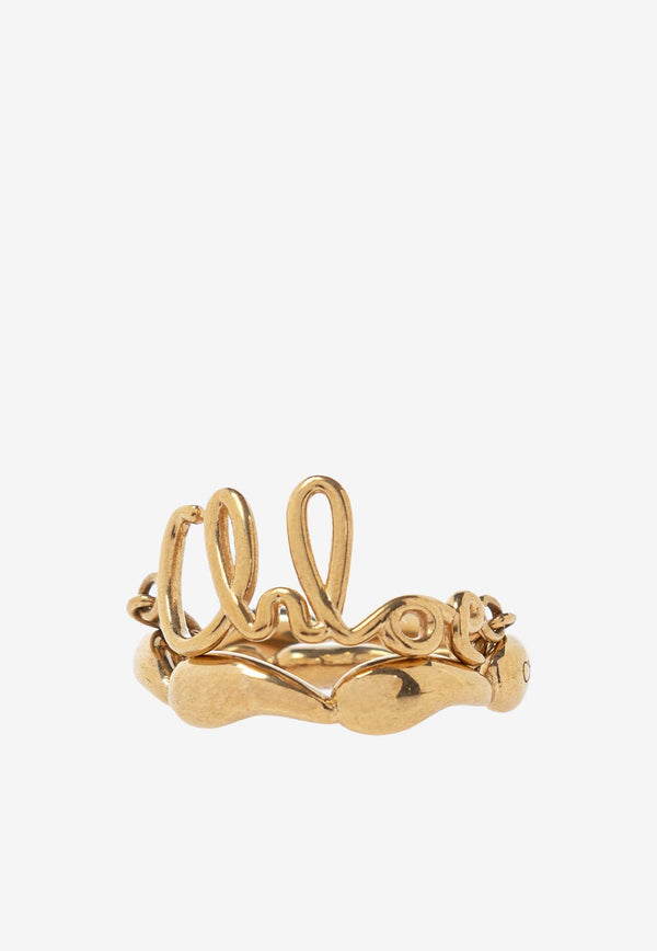 Chloé The Iconic Logo Double Ring Gold CHC24AFR67 CB7-9DC