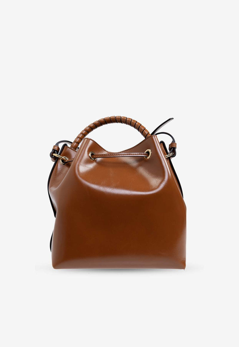 Chloé Marcie Calf Leather Bucket Bag Brown CHC24AS606 N57-26M