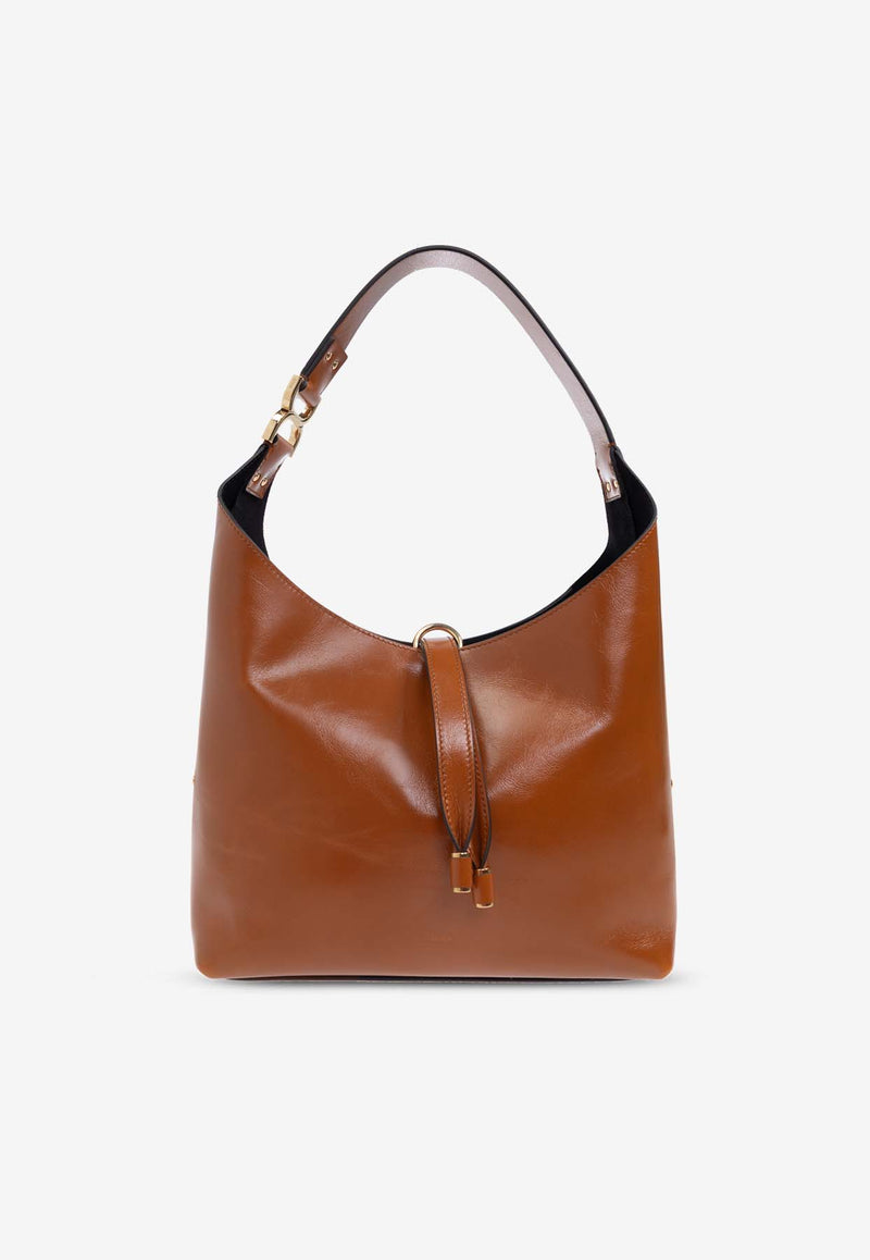 Chloé Small Marcie Leather Hobo Bag Brown CHC24AS629 N57-26M