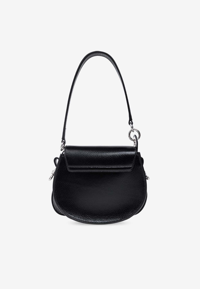 Chloé Small Tess Grained Leather Shoulder Bag Black CHC24AS153 N63-001