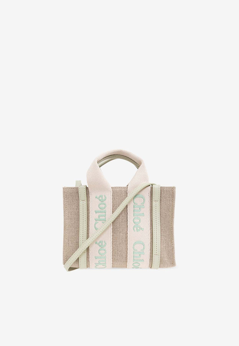 Chloé Mini Woody Canvas Tote Bag Beige CHC24UP237 L17-38A