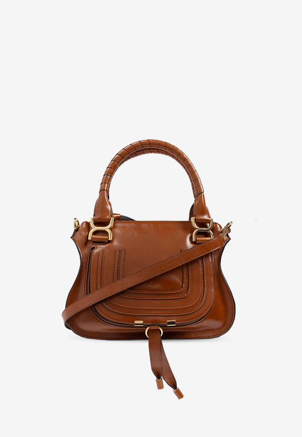 Chloé Small Marcie Leather Top Handle Bag Brown CHC24AS628 N57-26M