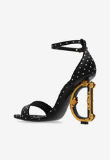 Dolce & Gabbana Keira 105 Polka Dot Baroque DG Sandals Black CR0739 AW139-HN56W