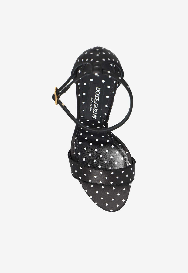 Dolce & Gabbana Keira 105 Polka Dot Baroque DG Sandals Black CR0739 AW139-HN56W