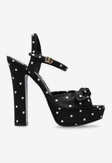 Dolce & Gabbana Keira 105 Polka Dot Platform Sandals Black CR1751 AV885-HN9FW