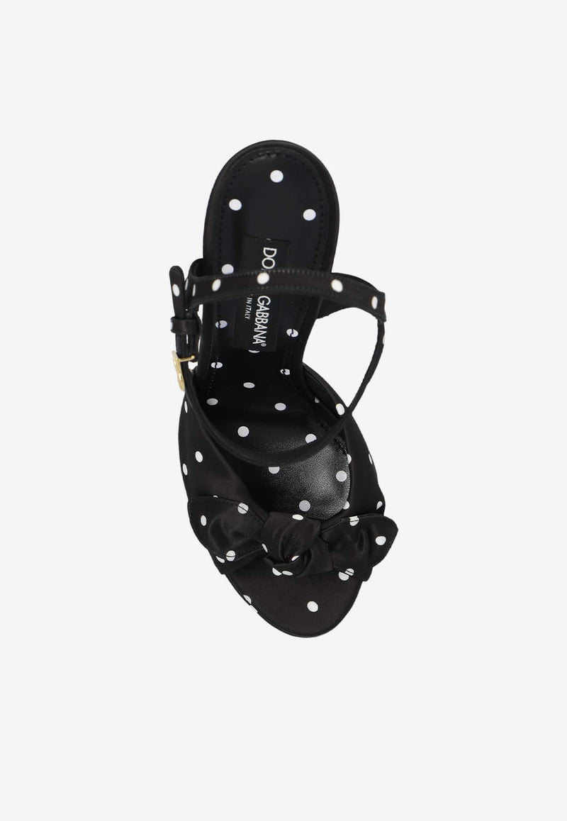 Dolce & Gabbana Keira 105 Polka Dot Platform Sandals Black CR1751 AV885-HN9FW