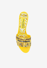 Dolce & Gabbana Karol 40 Majolica Embroidered Mules Yellow CR1748 AV804-8Q728