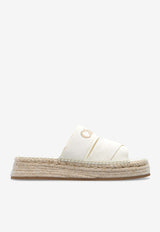 Chloé Mila Logo Embroidered Flatform Sandals White CHC24U00W KR-122