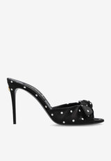 Dolce & Gabbana Keira 90 Polka Dot Satin Mules Black CR1750 AV885-HN9FW