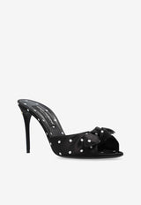 Dolce & Gabbana Keira 90 Polka Dot Satin Mules Black CR1750 AV885-HN9FW