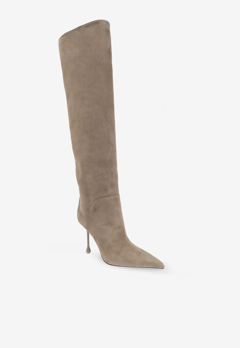 Jimmy Choo Cycas 95 Over-The Knee Suede Boots Taupe CYCAS KB 95 SUE-TAUPE