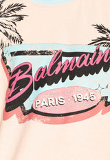 Balmain Miami Print T-shirt Pink DH1EH015 GD74-OIP