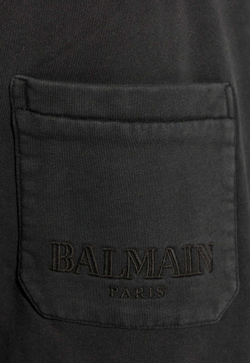 Balmain Vintage Logo Bermuda Shorts Gray DH1OA125 BC76-YGD