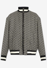 Balmain Reversible Logo Monogram Bomber Jacket Monochrome DH1TF840 VE82-SKU