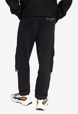 Balmain Logo Lettering Cargo Track Pants Black DH1OB190 GD84-EAC