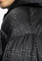 Balmain PB Labyrinth Jacquard Padded Jacket Black DH1TP160 XB11-EAP