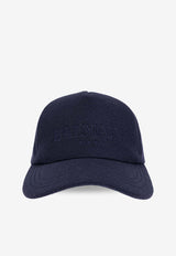 Balmain Logo Embroidered Wool Baseball Cap Navy DH1XA281 WC68-SMT