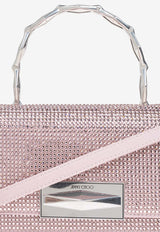 Jimmy Choo Diamond Chain Crystal Embellished Top Handle Bag Pink DIAMOND CHAIN TH JHF-ROSE ANTIQUE SILVER