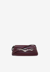 Jimmy Choo Small Diamond East-West Shoulder Bag Bordeaux DIAMOND SHLDR E W SM JDX-GARNET ANTIQUE SILVER