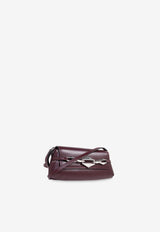 Jimmy Choo Small Diamond East-West Shoulder Bag Bordeaux DIAMOND SHLDR E W SM JDX-GARNET ANTIQUE SILVER