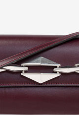 Jimmy Choo Small Diamond East-West Shoulder Bag Bordeaux DIAMOND SHLDR E W SM JDX-GARNET ANTIQUE SILVER