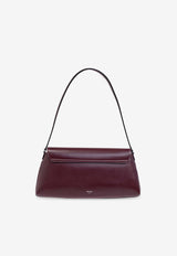 Jimmy Choo Diamond East-West Leather Shoulder Bag Bordeaux DIAMOND SHLDR E W JDX-GARNET ANTIQUE SILVER