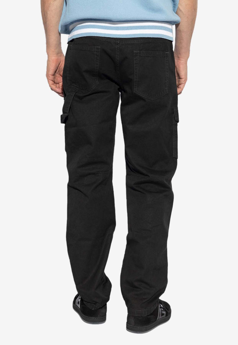 Balmain Straight-Leg Cargo Pants Black DH1MI080 CF31-0PA