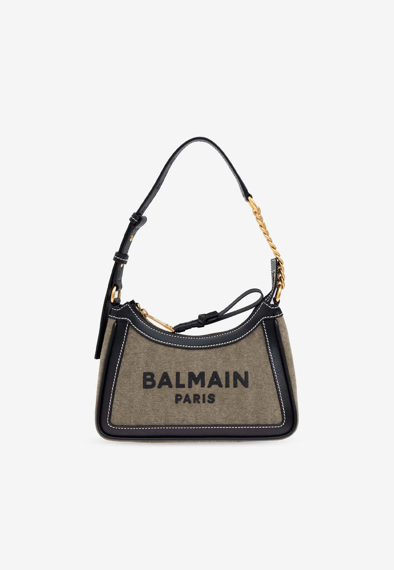 Balmain B-Army Canvas Shoulder Bag Khaki DN1BT743 TCLB-UBK