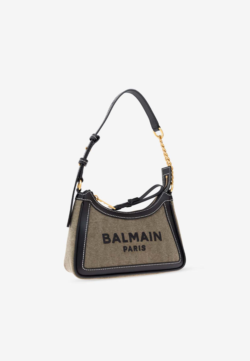 Balmain B-Army Canvas Shoulder Bag Khaki DN1BT743 TCLB-UBK