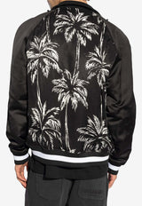 Balmain Palm Tree Print Bomber Jacket Black DH1TF825 VF43-EAB