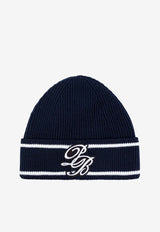 Balmain PB Patch Wool Beanie Navy DH1XC031 KC65-SJZ