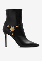 Balmain 95 Calf Leather Ankle Boots Black DN1TE012 LVIT-0PA