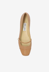 Jimmy Choo Elisa Nappa Leather Ballet Flats Biscuit ELISA FLAT PTZ-BISCUIT BISCUIT