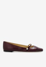 Jimmy Choo Elisa Nappa Leather Ballet Flats Bordeaux ELISA FLAT PTZ-GARNET GARNET