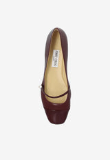 Jimmy Choo Elisa Nappa Leather Ballet Flats Bordeaux ELISA FLAT PTZ-GARNET GARNET