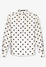 Dolce & Gabbana Polka Dot Print Silk Shirt White F5S31T IS1VI-HWZRN