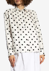 Dolce & Gabbana Polka Dot Print Silk Shirt White F5S31T IS1VI-HWZRN